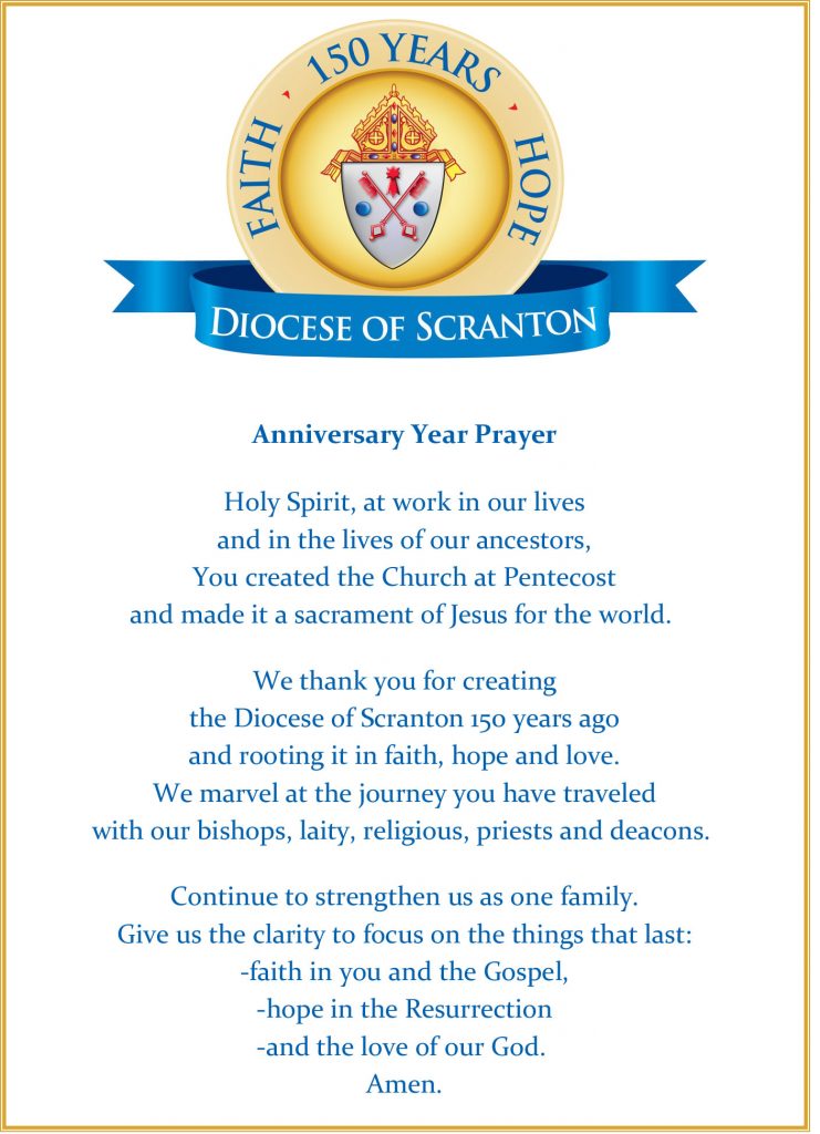 Anniversary Year Prayer Diocese Of Scranton