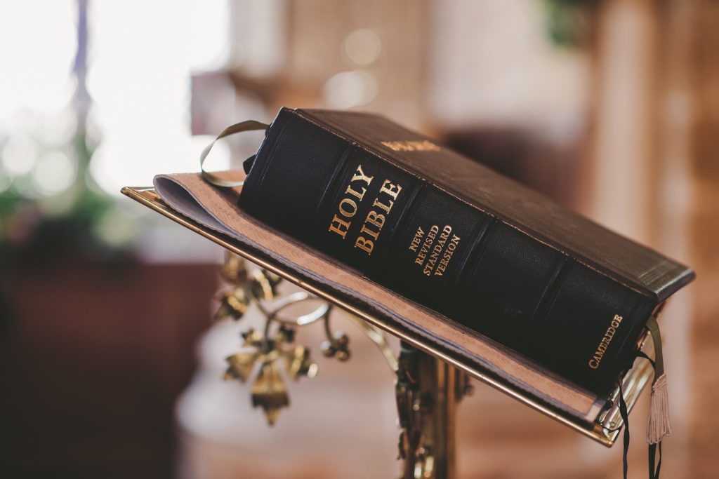 Bible on stand