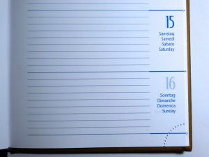 Closeup of itinerary planner