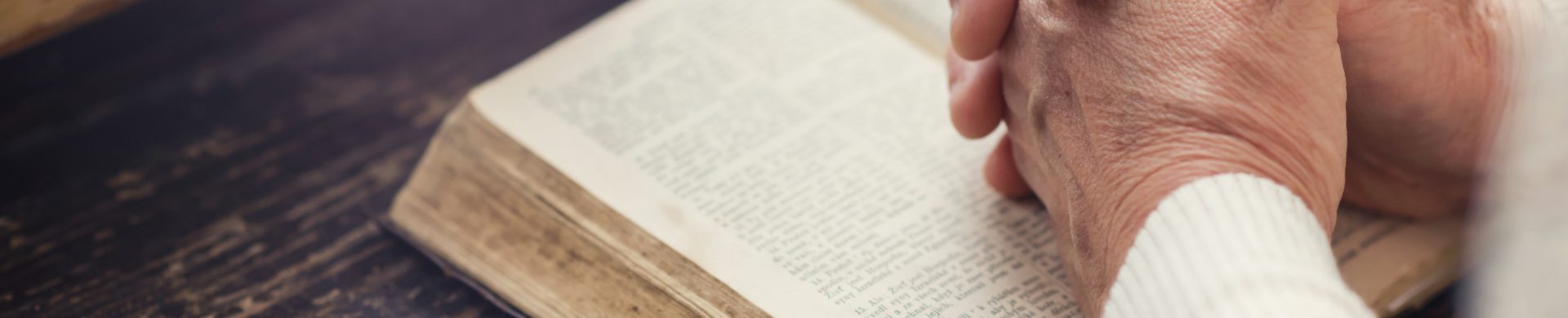 Woman holding a bible in her hands and praying